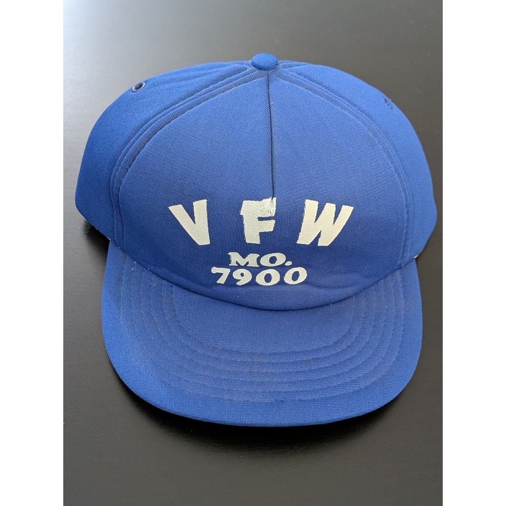 Vintage VFW Hat Blue Foam Snapback OSFM VFW MO. 7900 Toppers Hats